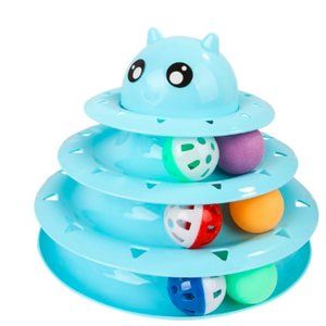 Danhjin Cat Toys Pet Toy Three-layer Turntable Track Funny Self-teaching Turntab